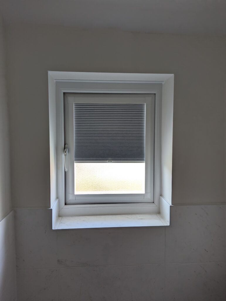 Perfect fit pleated blind installed in kings moat chester