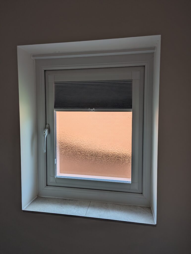 Perfect fit pleated blind installed in kings moat chester