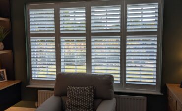 White hardwood shutter installed in kings moat cheste