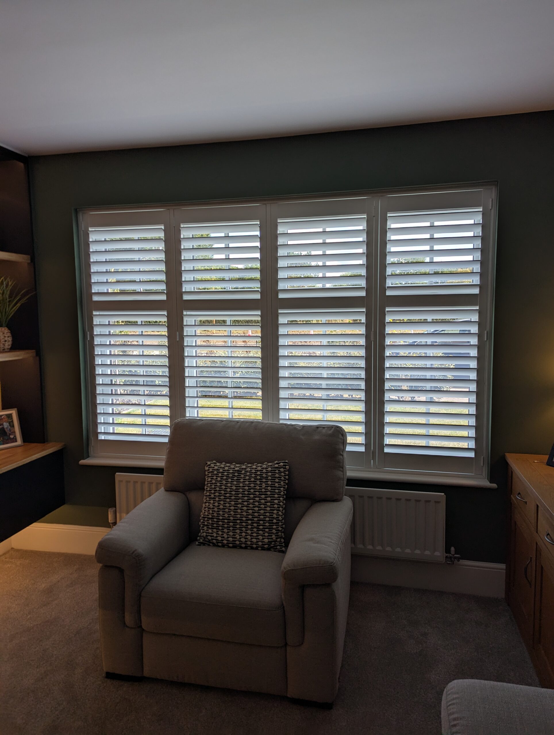 White hardwood shutter installed in kings moat cheste