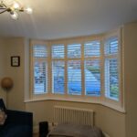 Decorators White MDF bay shutter installed in Chester