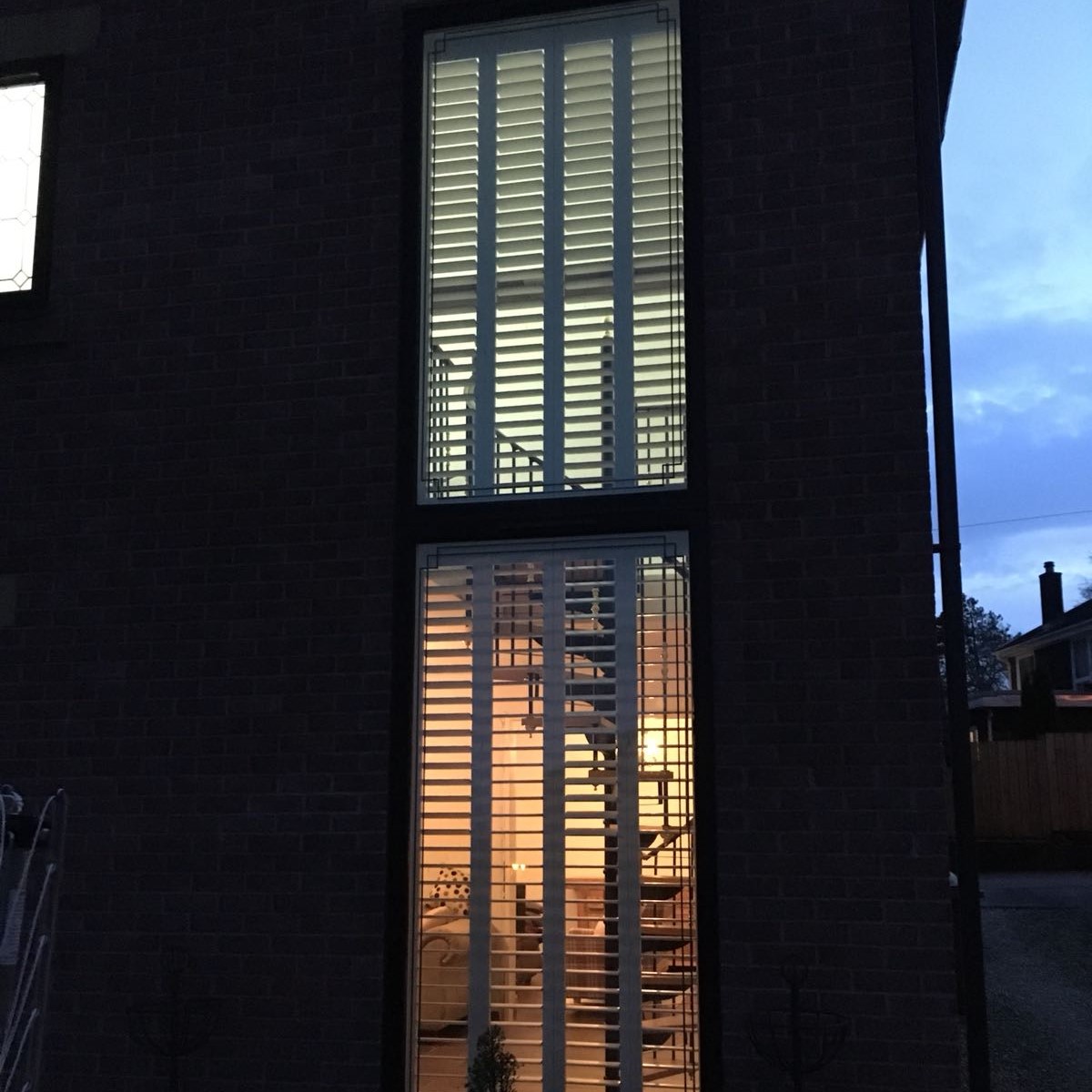 Tier on tier white hardwood shutter north wales