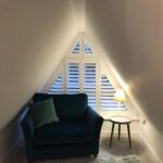 Triangular apex plantation shutter chester