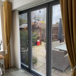 Pleated fly screen over bi fold doors chester (2)